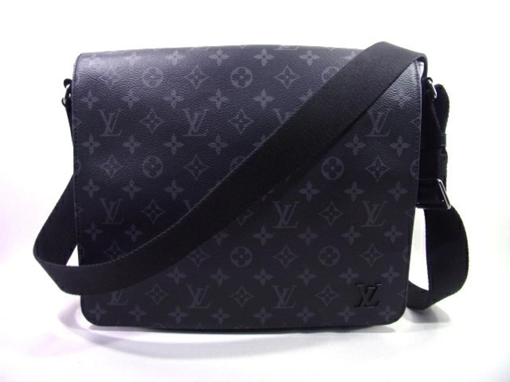 LOUIS VUITTON District Shoulder Bag Monogram Eclipse Black